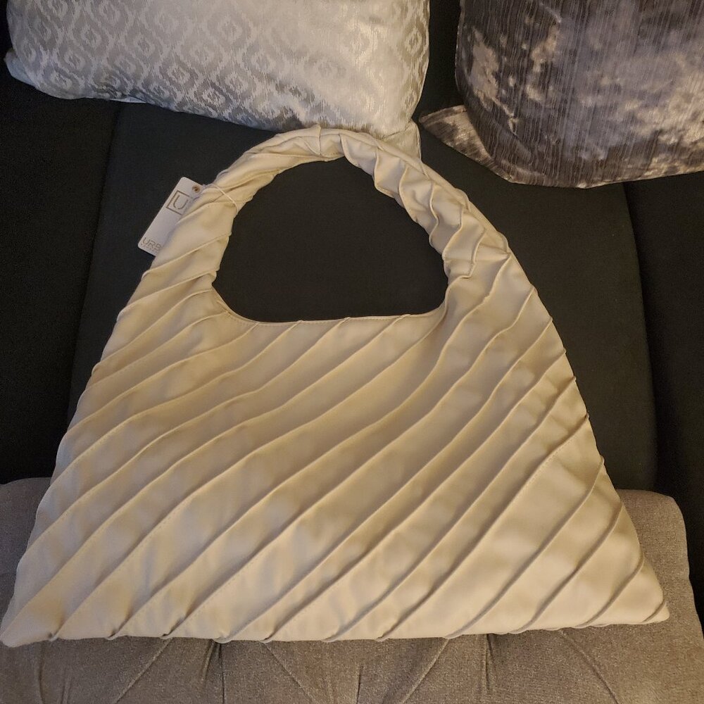 URBAN EXPRESSIONS BONE PLEATED "ALLIE" WOMEN'S  HOBO BAG  NWT